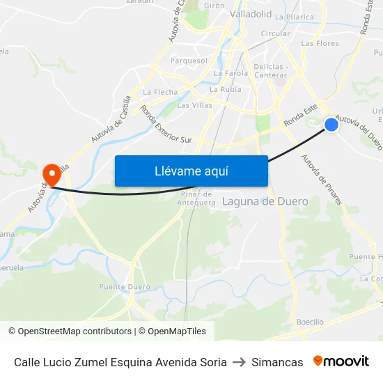 Calle Lucio Zumel Esquina Avenida Soria to Simancas map