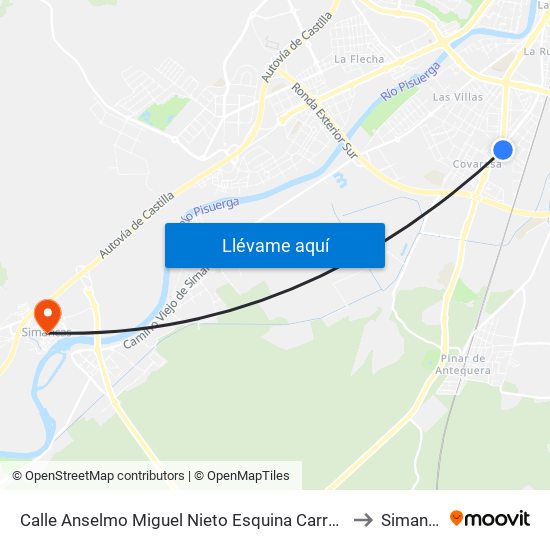 Calle Anselmo Miguel Nieto Esquina Carretera Rueda to Simancas map