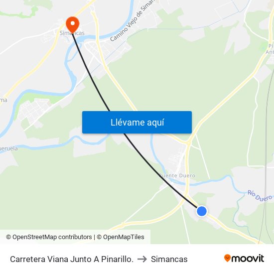 Carretera Viana Junto A Pinarillo. to Simancas map