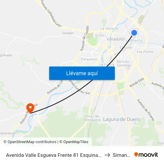 Avenida Valle Esgueva Frente 81 Esquina Incienso to Simancas map