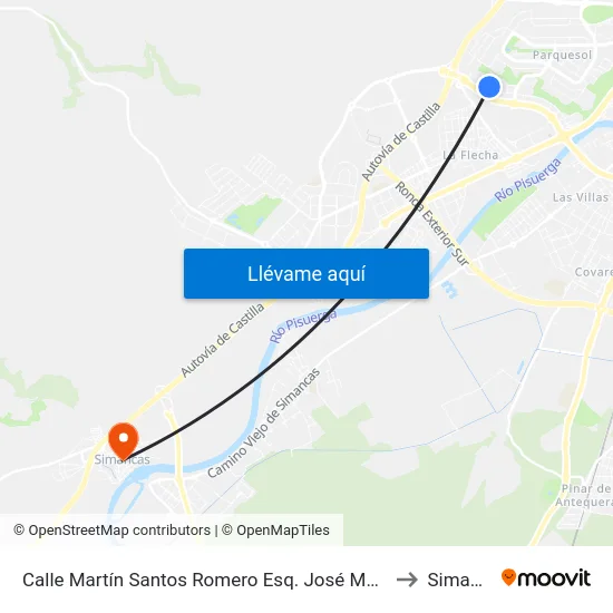 Calle Martín Santos Romero Esq. José María Castilviejo to Simancas map