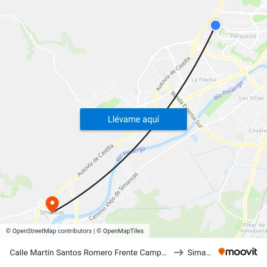 Calle Martín Santos Romero Frente Campo José Luis Saso to Simancas map