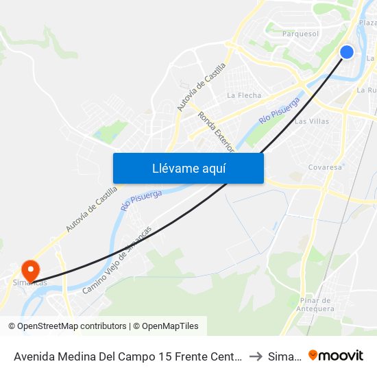 Avenida Medina Del Campo 15 Frente Centro Salud Arturo Eyríes to Simancas map