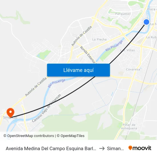 Avenida Medina Del Campo Esquina Barlovento to Simancas map