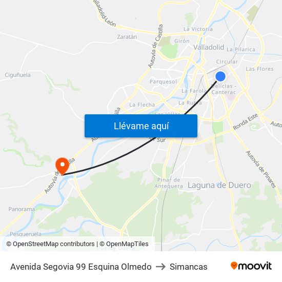 Avenida Segovia 99 Esquina Olmedo to Simancas map