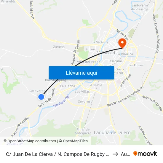 C/ Juan De La Cierva / N. Campos De Rugby (Arroyo De La Encomienda) to Aulario map