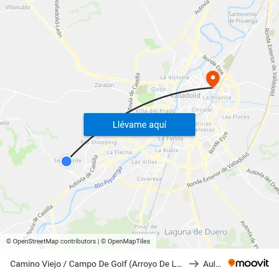Camino Viejo / Campo De Golf (Arroyo De La Encomienda) to Aulario map