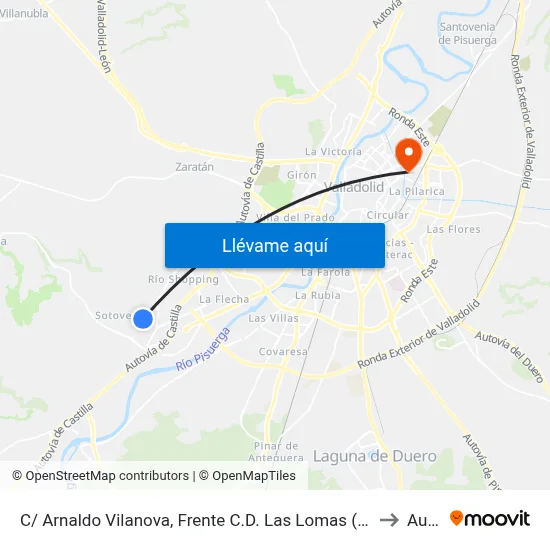 C/ Arnaldo Vilanova, Frente C.D. Las Lomas (Arroyo De La Encomienda) to Aulario map