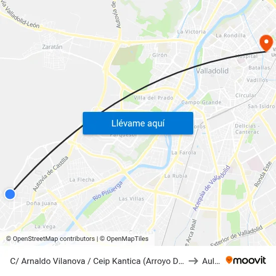 C/ Arnaldo Vilanova / Ceip Kantica (Arroyo De La Encomienda) to Aulario map