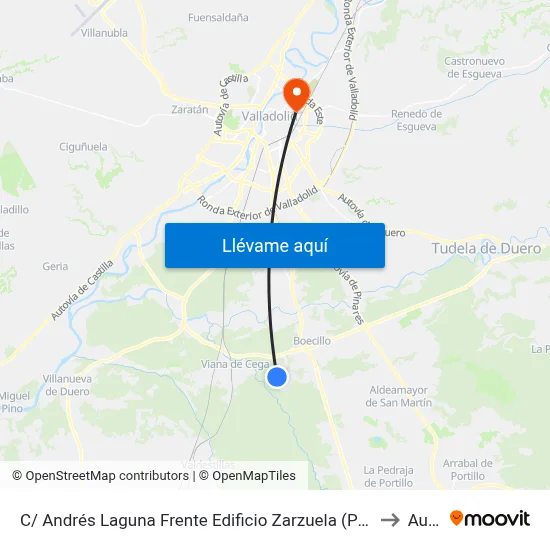 C/ Andrés Laguna Frente Edificio Zarzuela (Parque Tecnológico Boecillo) to Aulario map
