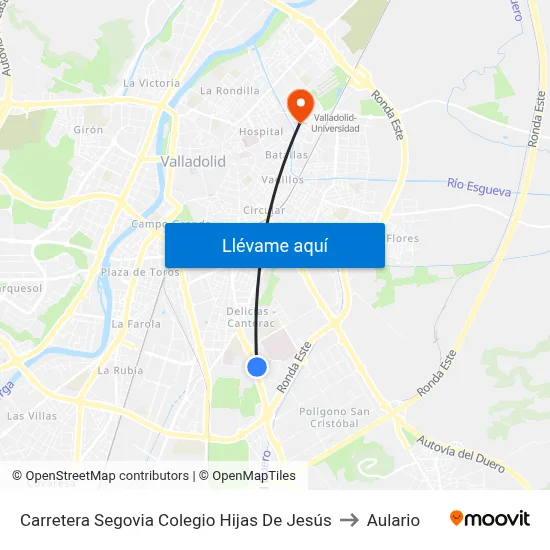 Carretera Segovia Colegio Hijas De Jesús to Aulario map