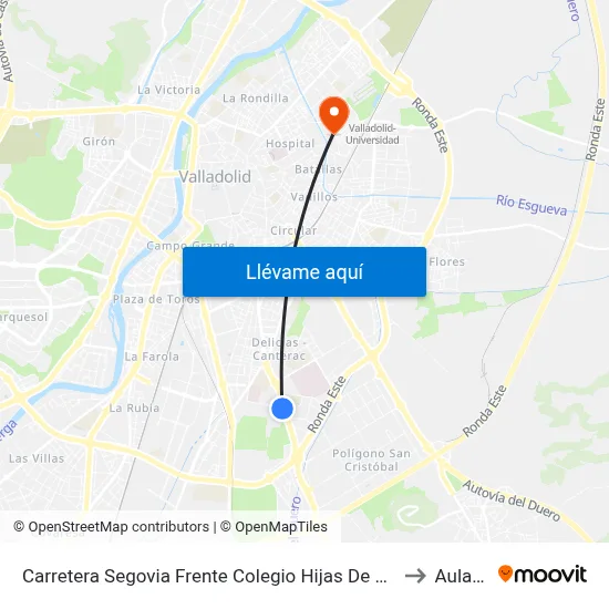 Carretera Segovia Frente Colegio Hijas De Jesús to Aulario map