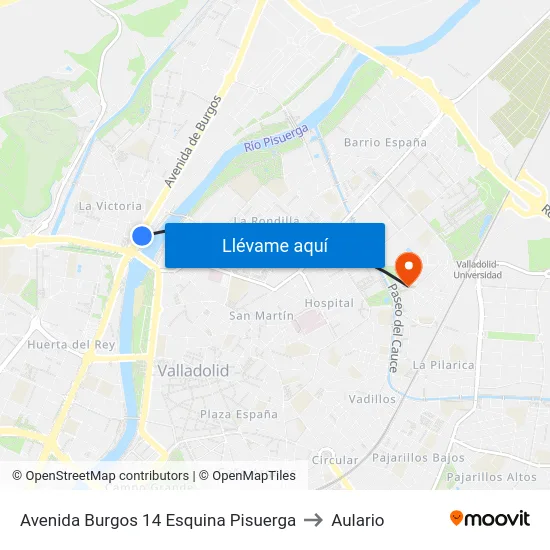 Avenida Burgos 14 Esquina Pisuerga to Aulario map