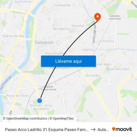 Paseo Arco Ladrillo 31 Esquina Paseo Farnesio to Aulario map