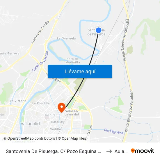 Santovenia De Pisuerga. C/ Pozo Esquina C/ Real to Aulario map