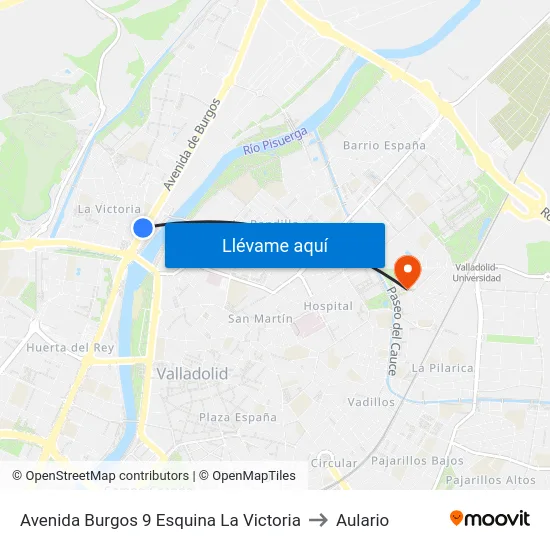 Avenida Burgos 9 Esquina La Victoria to Aulario map