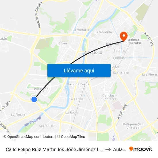 Calle Felipe Ruiz Martín Ies José Jimenez Lozano to Aulario map