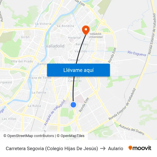 Carretera Segovia (Colegio Hijas De Jesús) to Aulario map