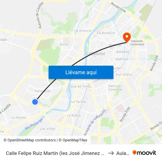 Calle Felipe Ruiz Martín (Ies José Jimenez Lozano) to Aulario map