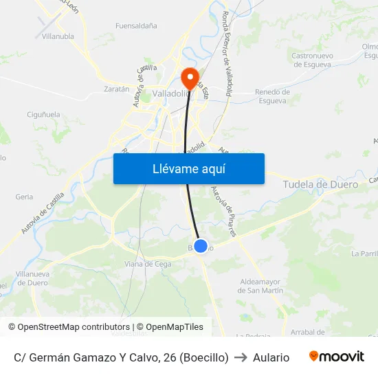 C/ Germán Gamazo Y Calvo, 26 (Boecillo) to Aulario map