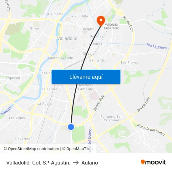 Colegio San Agustín (Valladolid) to Aulario map