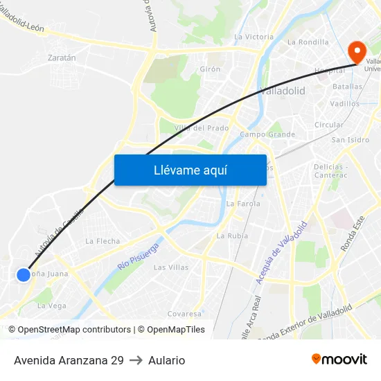 Avenida Aranzana 29 to Aulario map