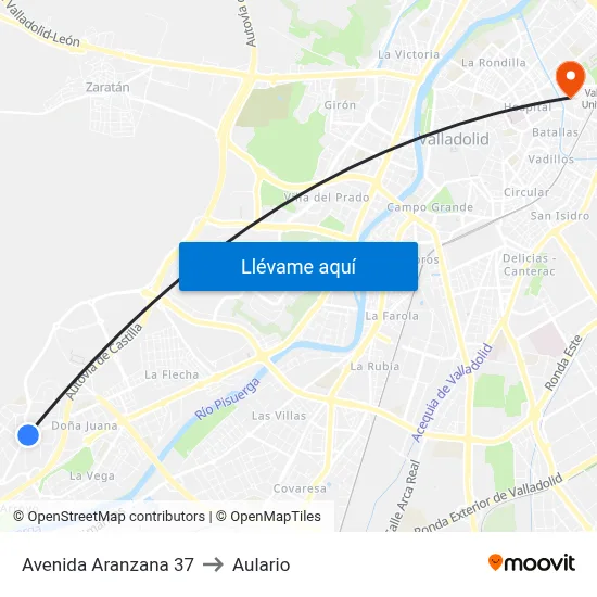 Avenida Aranzana 37 to Aulario map