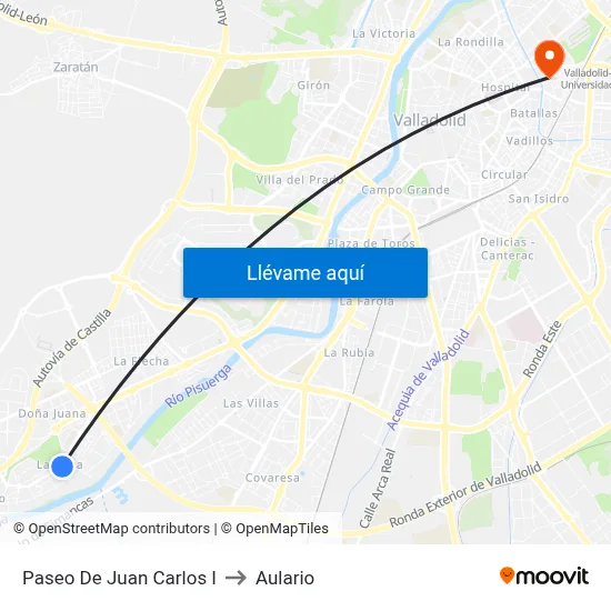 Paseo De Juan Carlos I to Aulario map