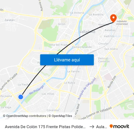 Avenida De Colón 175 Frente Pistas Polideportivas to Aulario map