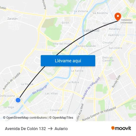 Avenida De Colón 132 to Aulario map