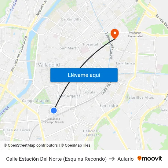 Calle Estación Del Norte (Esquina Recondo) to Aulario map