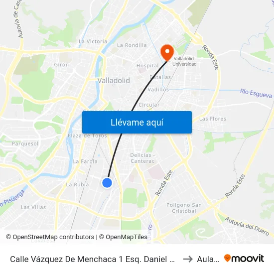 Calle Vázquez De Menchaca 1 Esq. Daniel Del Olmo to Aulario map