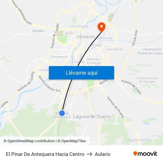 El Pinar De Antequera Hacia Centro to Aulario map