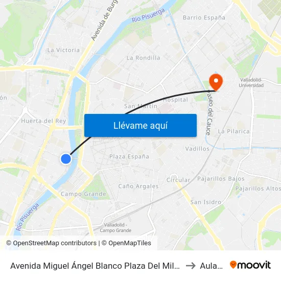 Avenida Miguel Ángel Blanco Plaza Del Milenio to Aulario map