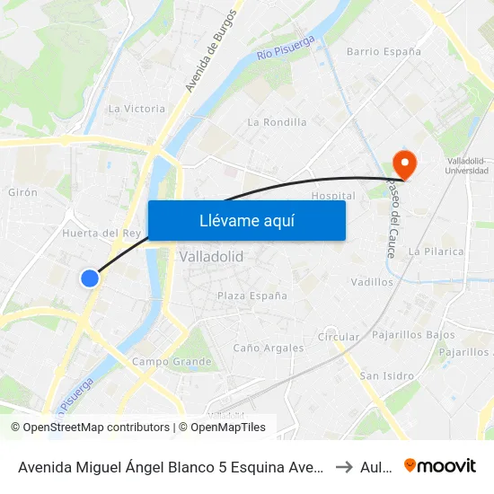 Avenida Miguel Ángel Blanco 5 Esquina Avenida Salamanca to Aulario map