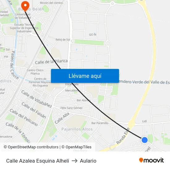 Calle Azalea Esquina Alhelí to Aulario map