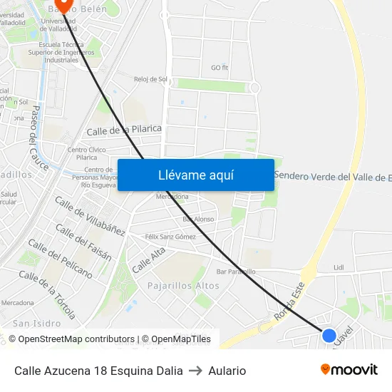 Calle Azucena 18 Esquina Dalia to Aulario map