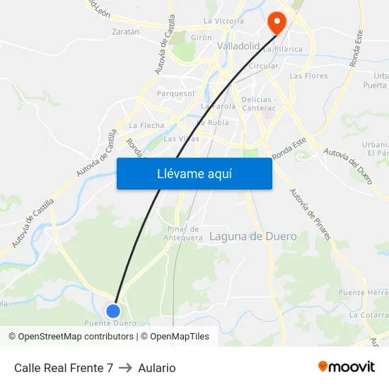 Calle Real 24 to Aulario map