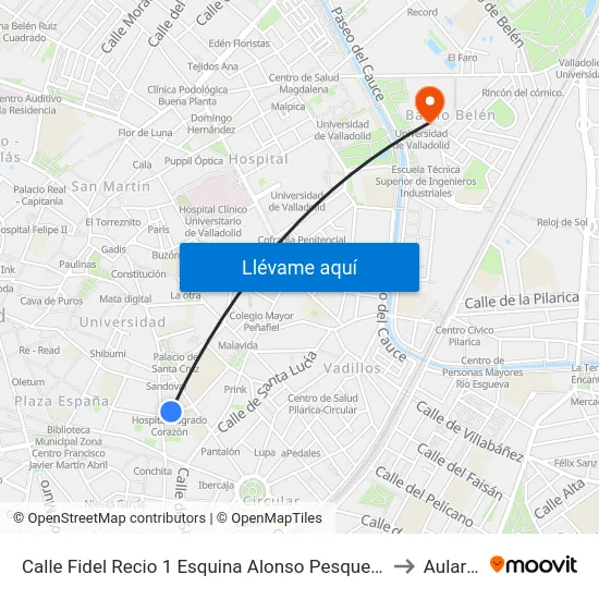 Calle Fidel Recio 1 Esquina Alonso Pesquera to Aulario map