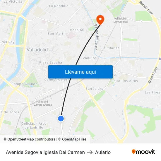 Avenida Segovia Iglesia Del Carmen to Aulario map
