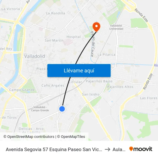 Avenida Segovia 57 Esquina Paseo San Vicente to Aulario map