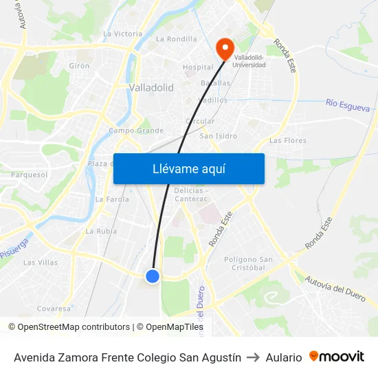 Avenida Zamora Frente Colegio San Agustín to Aulario map