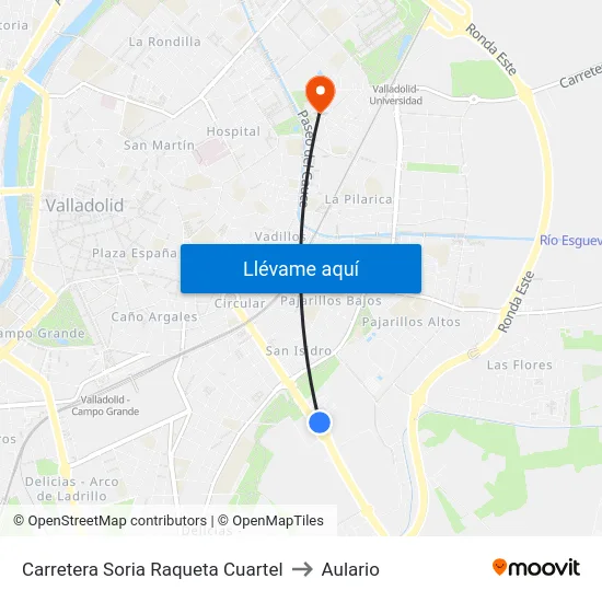 Carretera Soria Raqueta Cuartel to Aulario map