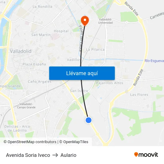 Avenida Soria Iveco to Aulario map