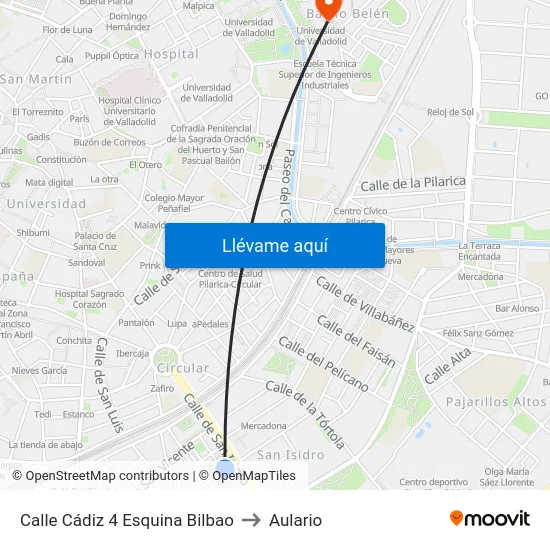 Calle Cádiz 4 Esquina Bilbao to Aulario map