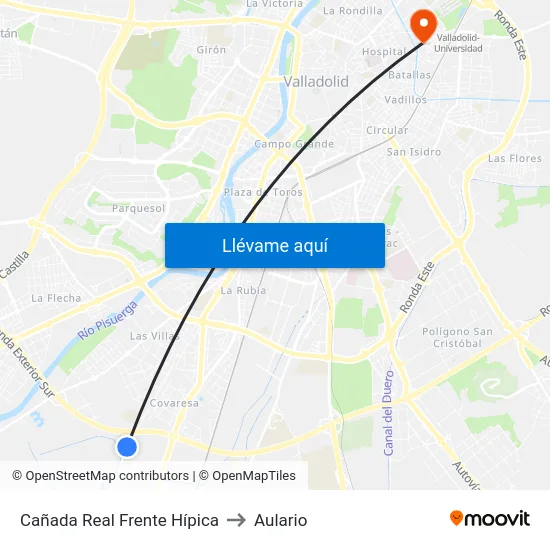 Cañada Real Frente Hípica to Aulario map