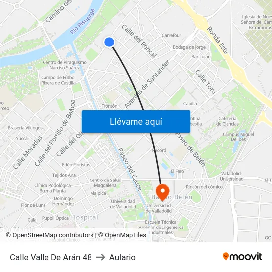 Calle Valle De Arán 48 to Aulario map