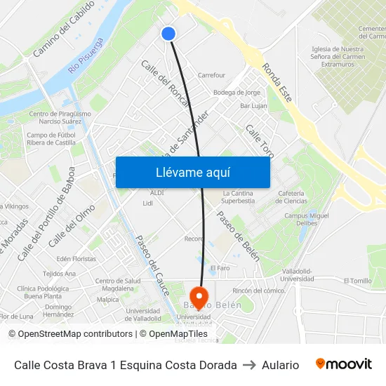 Calle Costa Brava 1 Esquina Costa Dorada to Aulario map
