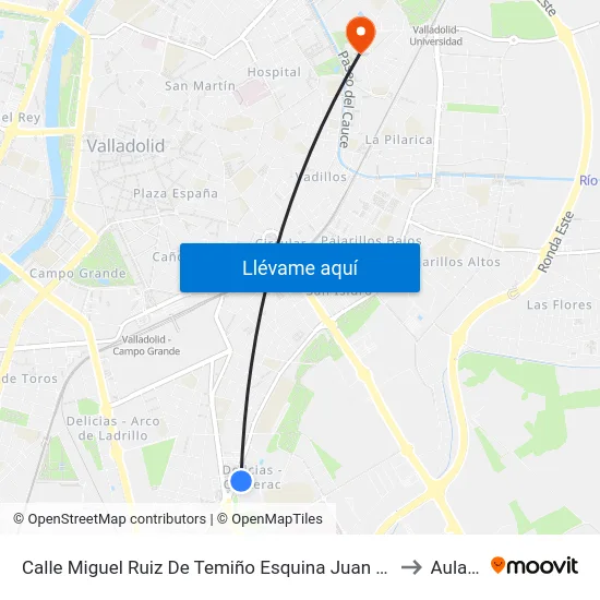 Calle Miguel Ruiz De Temiño Esquina Juan Carlos I to Aulario map