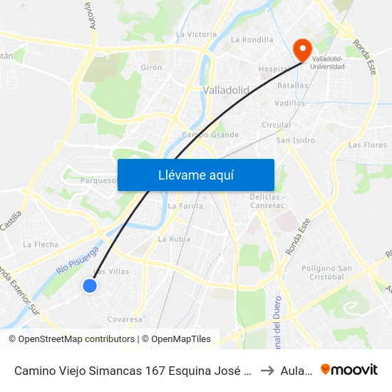 Camino Viejo Simancas 167 Esquina José Velicia to Aulario map